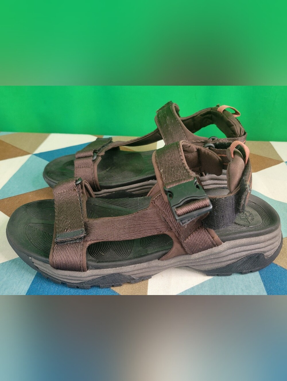 Dockers Men's Brown Outdoor Sport Sandals Bradley Double Strap Athletic Size 10